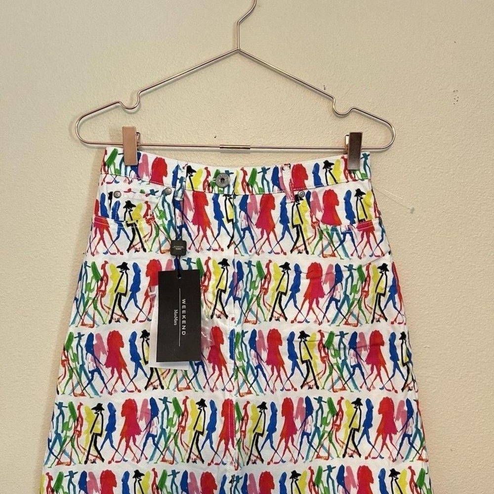 Max Mara Multi colored Denim Mini Skirt New Size 2